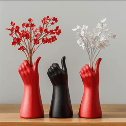 Thumbs Up Hand Art Vase - Modern 3D Printed Flower Holder 3d model