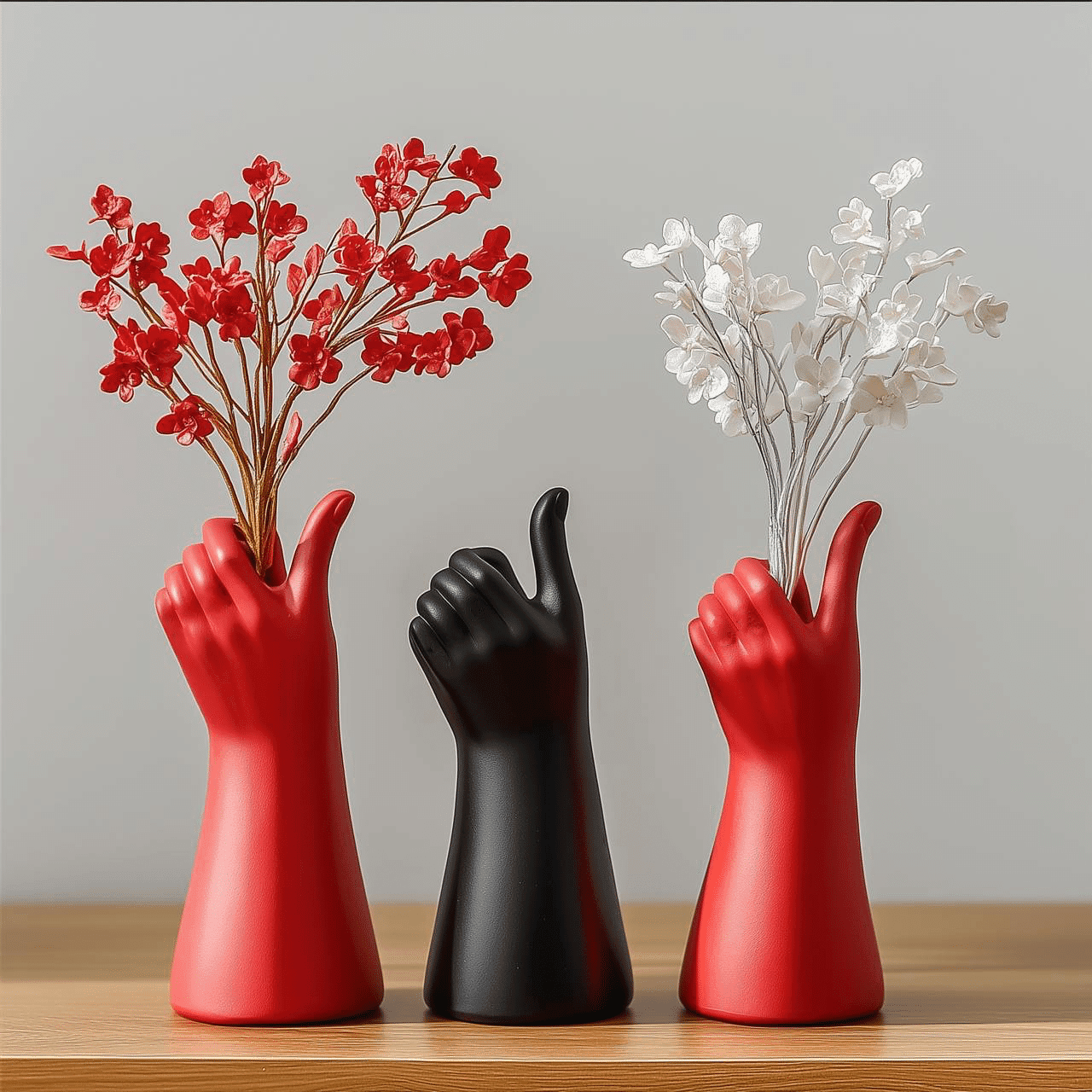 Thumbs Up Hand Art Vase - Modern 3D Printed Flower Holder 3d model
