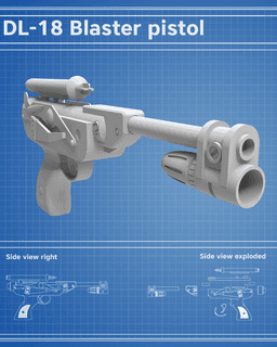 DL-18 Blaster Pistol - Star Wars 3d model