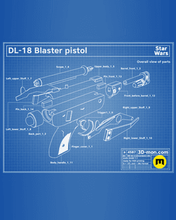 DL-18 Blaster Pistol - Star Wars 3d model