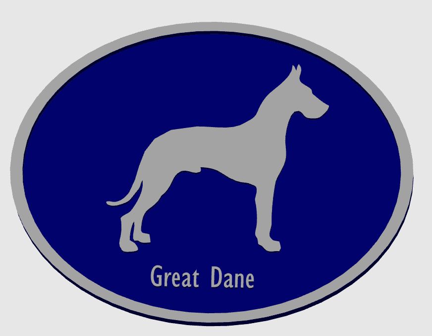Grate Dane Dog Breed Plaque  3d model