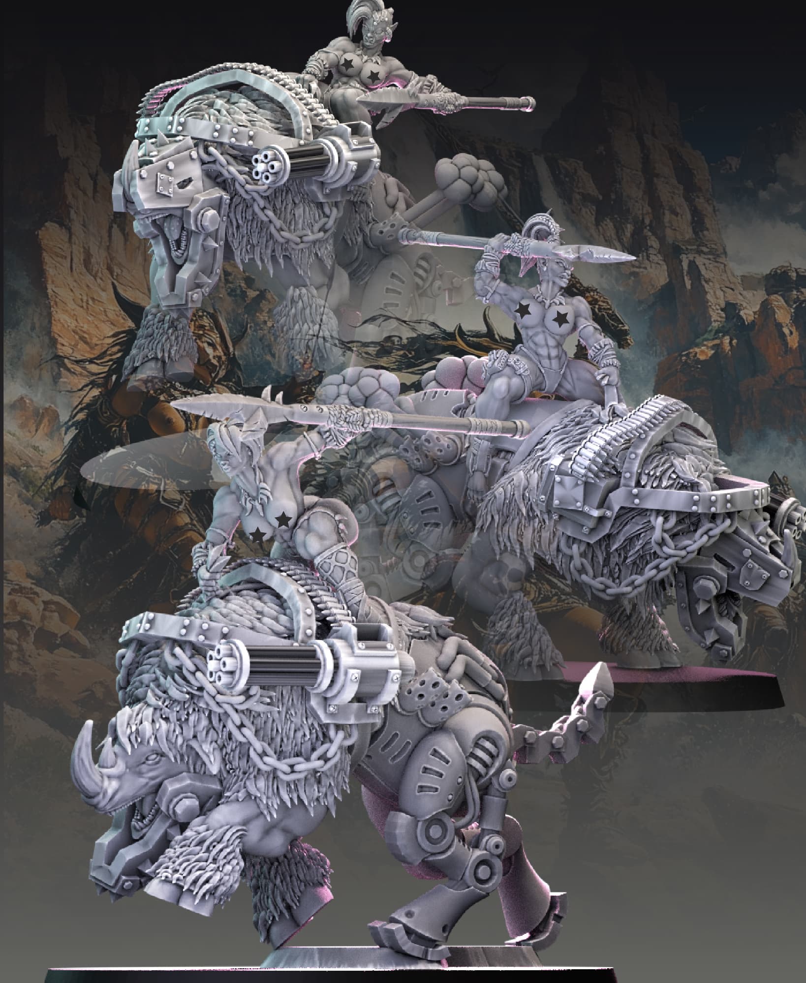 Forge World Rhinox Rhinox Riders - 3D model by AcrossTheRealms on Thangs