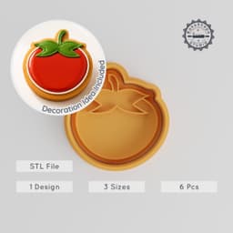 Fruit Shape Cutter & Stamp Set, Perfect for Cookies & Fondant, Healthy Snack Design, 3 Sizes, Nutritious Food Decor PRODUCT_1205 3d model