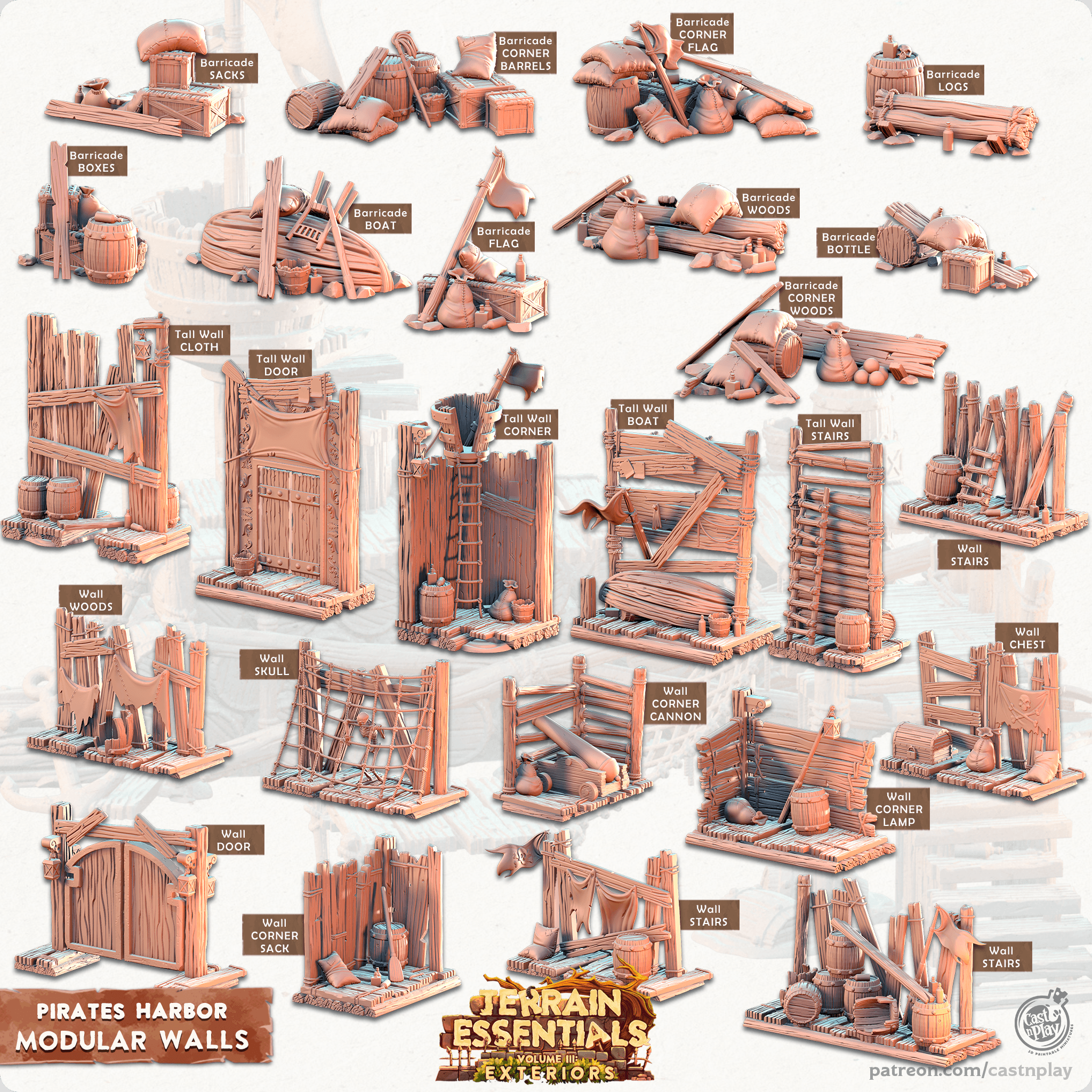 Pirate's Harbor Set (Pre-Supported) 3d model