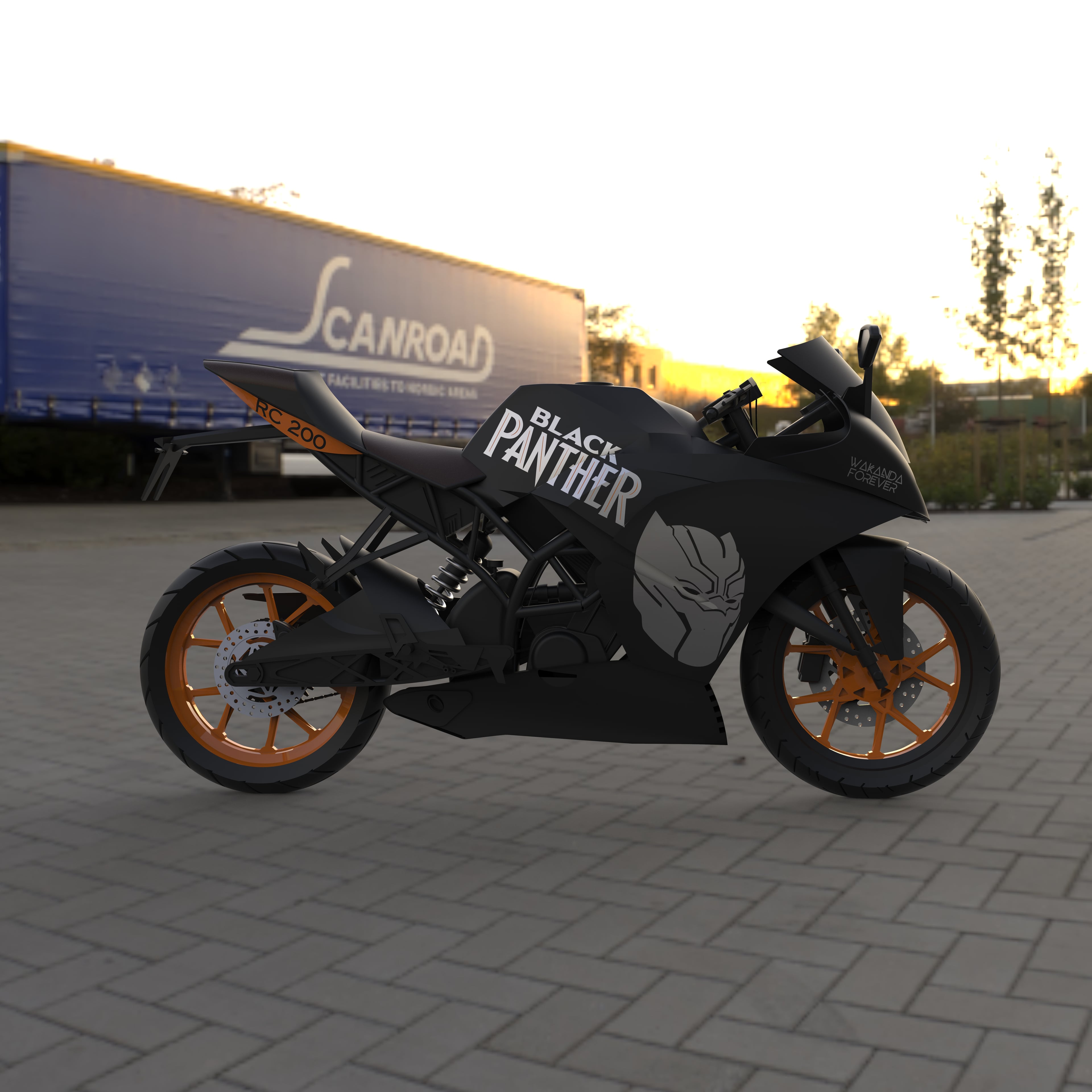 KTM RC 200 Black Panther Edition 3d model