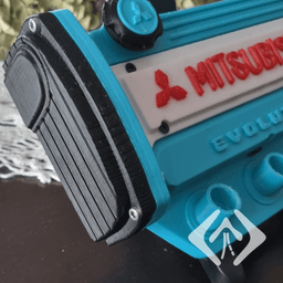 Mitsubishi Evo Key Holder with led lamp 3d model