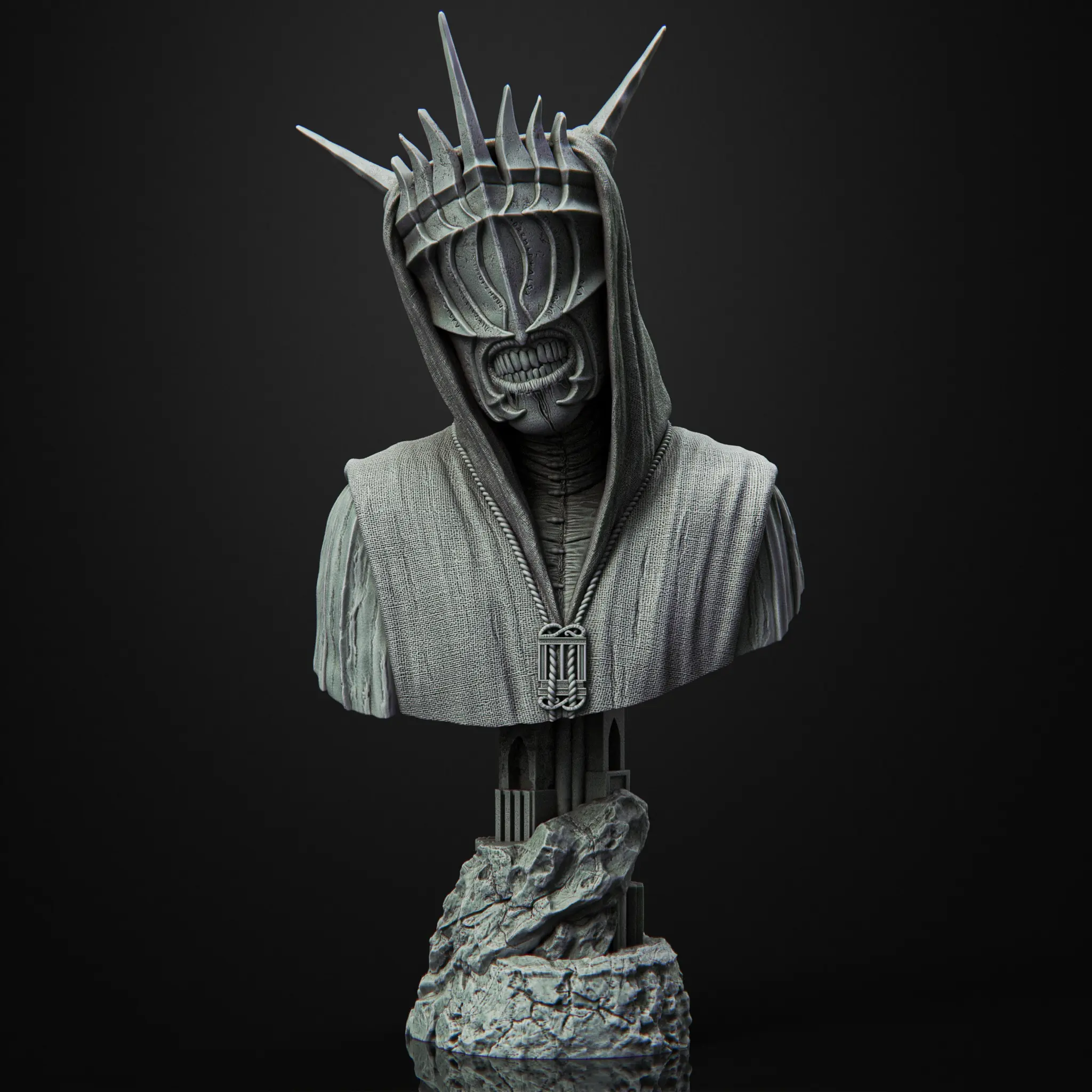 Mouth of Sauron bust (Pre-Supported) 3d model