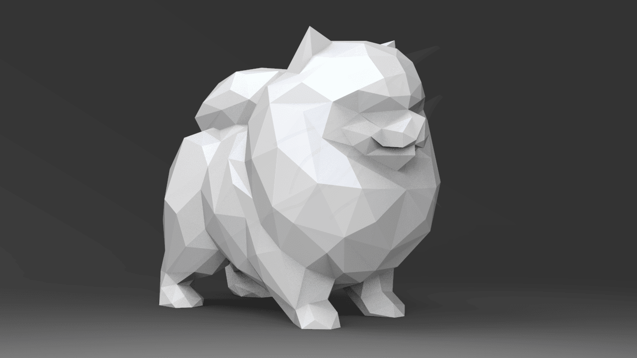 Low Poly Pomeranian 3d model