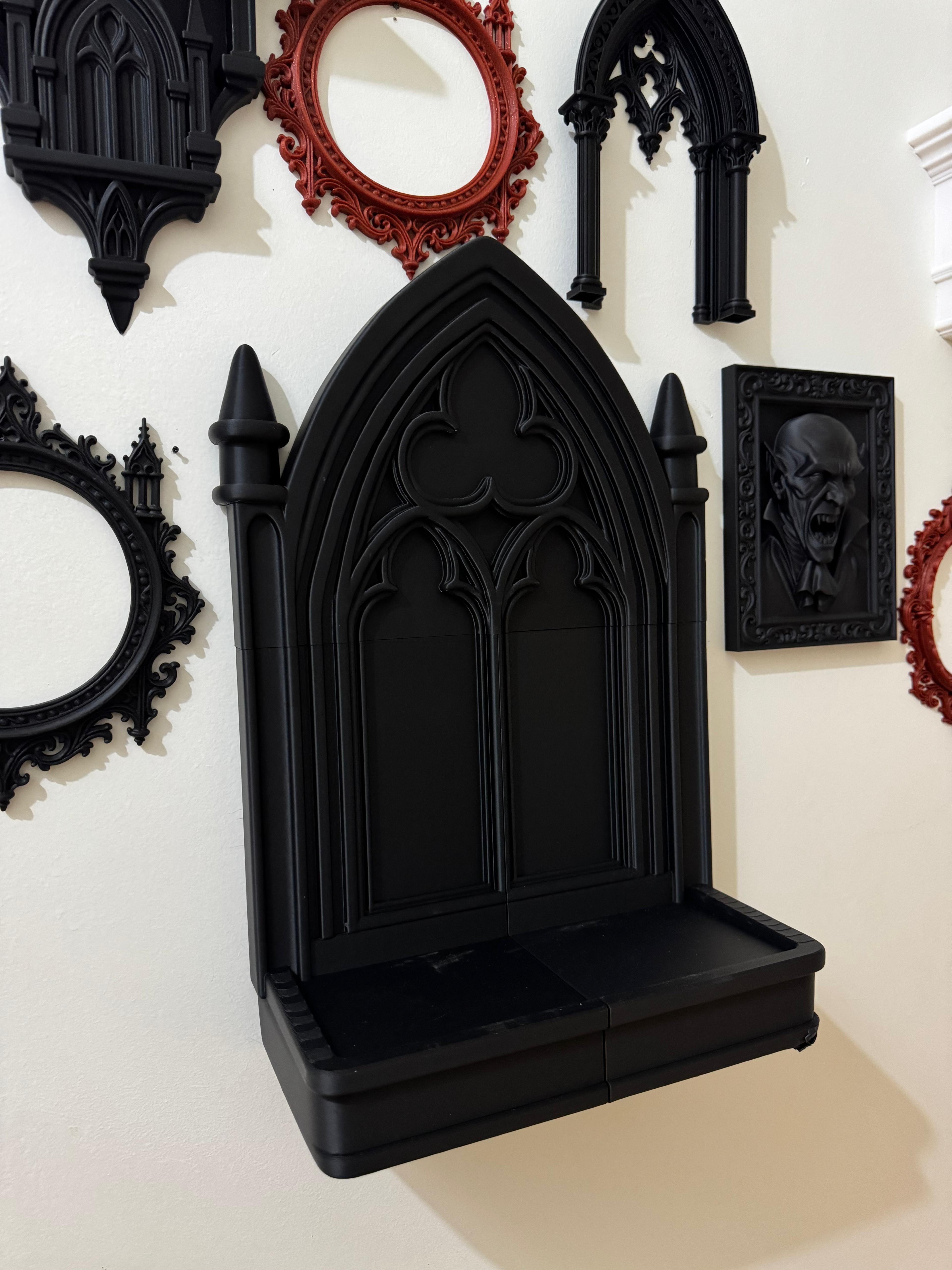 Giant Cathedral Window Wall Shelf Gothic Home Decor 3d model