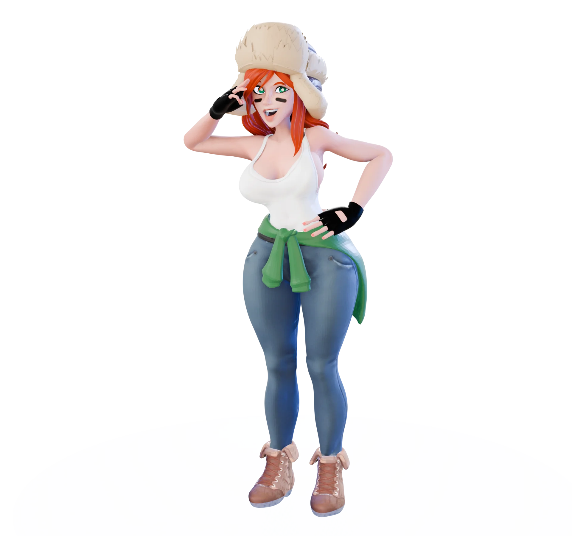 Sexy Cartoon Girl from the Northwest USA v2 3d model