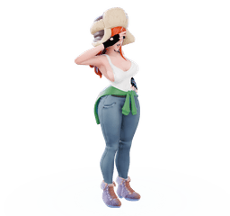 Sexy Cartoon Girl from the Northwest USA v2 3d model