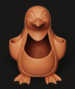 Penguin Desk Organizer | SD Card & Cable Holder | Cute Office Tech Accessory 3d model