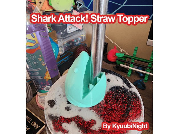 Shark Attack! Straw Topper 3d model