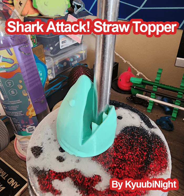 Shark Attack! Straw Topper 3d model
