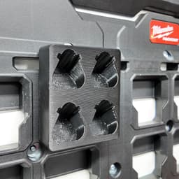 Packout Wall M12 Battery Holder Quad Mount (Small Batteries) 3d model