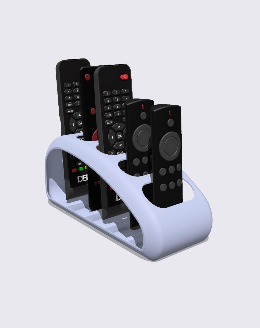 Remote Control Holder with 5 Compartments 3d model