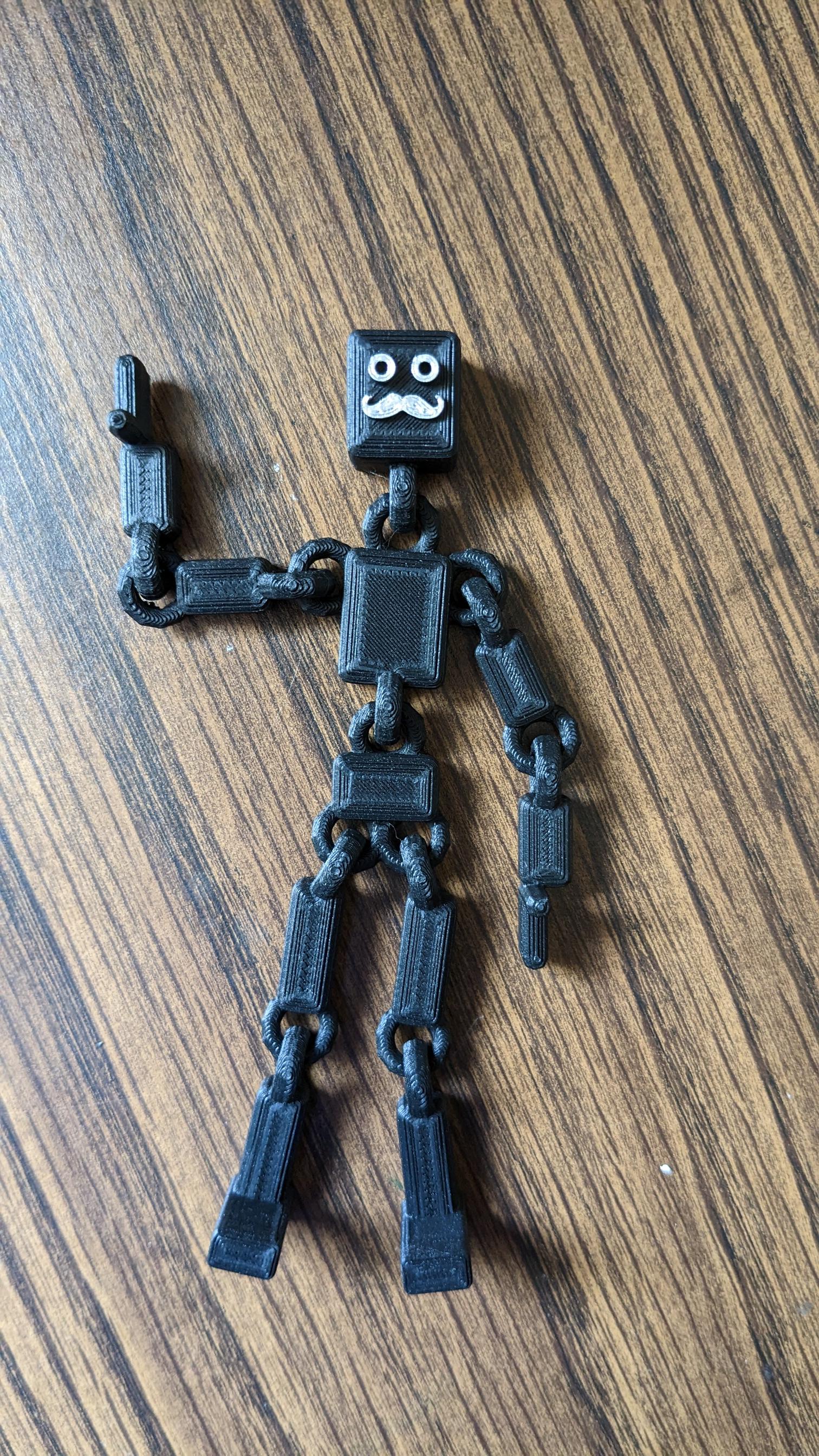 Print In Place Ragdoll Bot With a Mustache 3d model