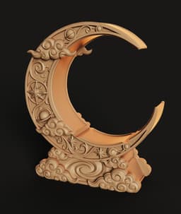 Celestial Crescent Moon Shelf STL | Décor 3D Print | Functional 3d model