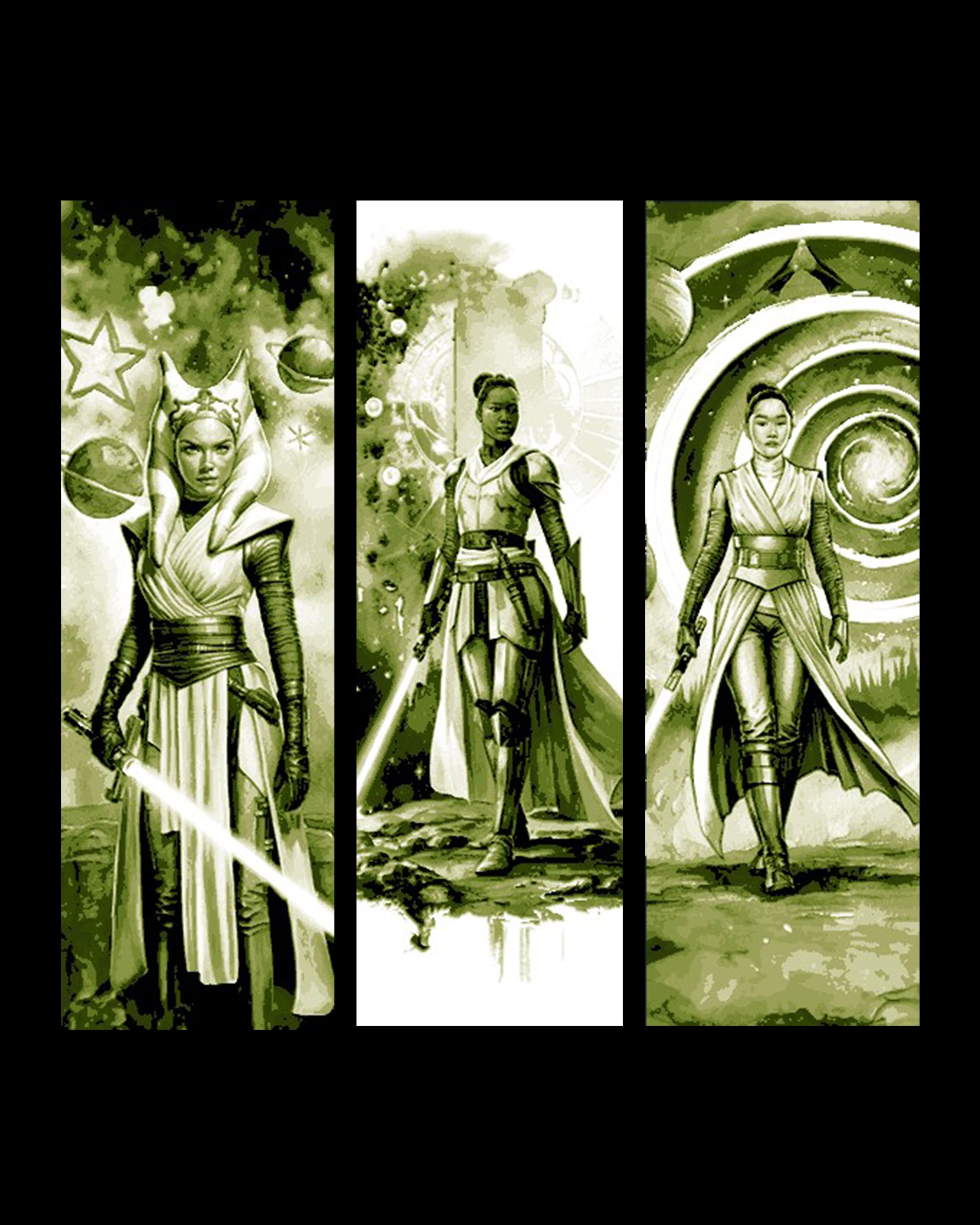 Fan Art Set of Bookmarks - Star Wars High Republic Sketches of Lady Jedi 3d model