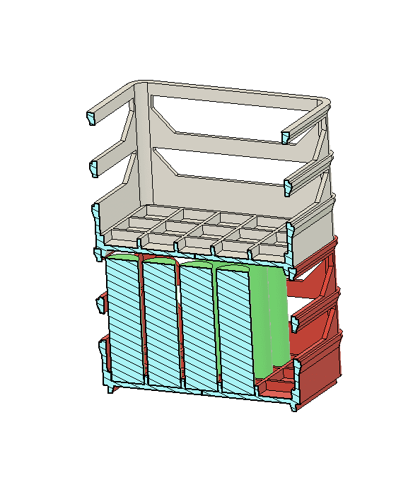 Stackable 18650 battery storage crate.stl 3d model