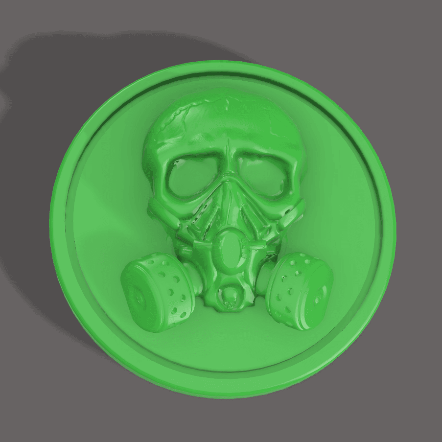 Skull Gas Mask Coin 3d model