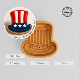 Hat Shape Cutter & Stamp Set, Perfect for Cookies & Fondant, 6 Pieces, Fashion Cap, Baseball & Cowboy Design PRODUCT_2831 3d model
