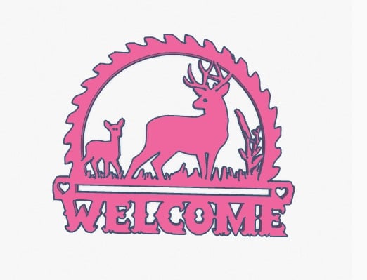 DeerWelcome Sign.stl 3d model