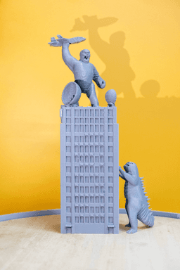 King Kong vs Godzilla Pencil Stand – Epic 3D Printed Desk Organizer 3d model