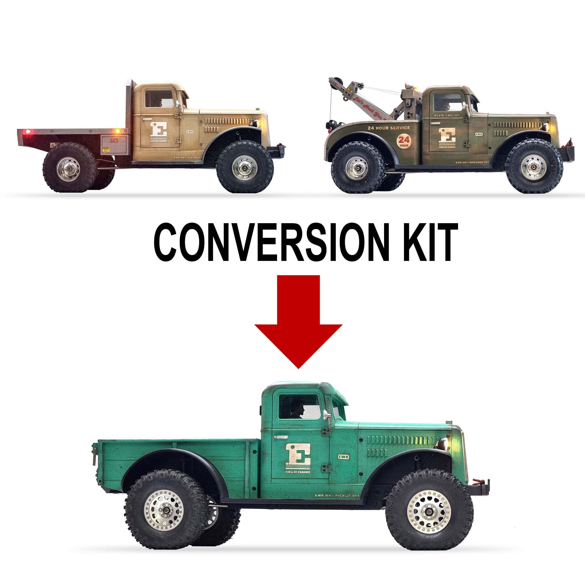 EWR MK1 “WorkRig” Wrecker/Flatbed to Pickup Conversion Kit 3d model