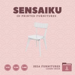 Miniature Replica 10. Lisabo Chair V1 for Miniature Dollhouse IKEA 3D Print (1:12,24,48) 3d model