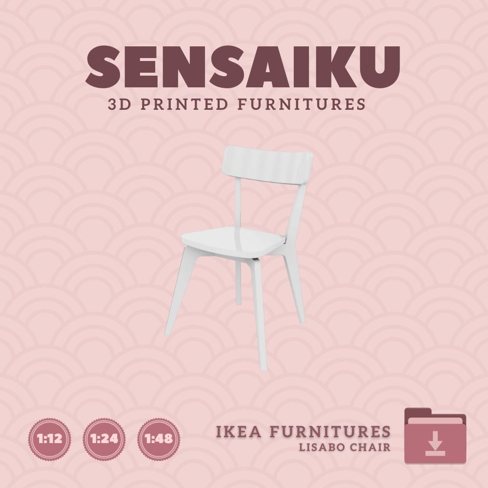Miniature Replica 10. Lisabo Chair V1 for Miniature Dollhouse IKEA 3D Print (1:12,24,48) 3d model