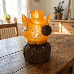 Steampunk Cat Lamp 3d model