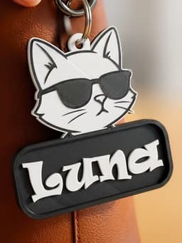 Cool Cat Keychain - Personalized in Bambu Studio! 3d model