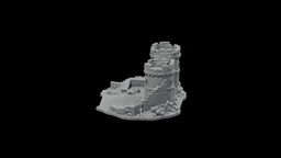 Ruined Keep Gatehouse STL - Printable D&D Tabletop Terrain 3d model