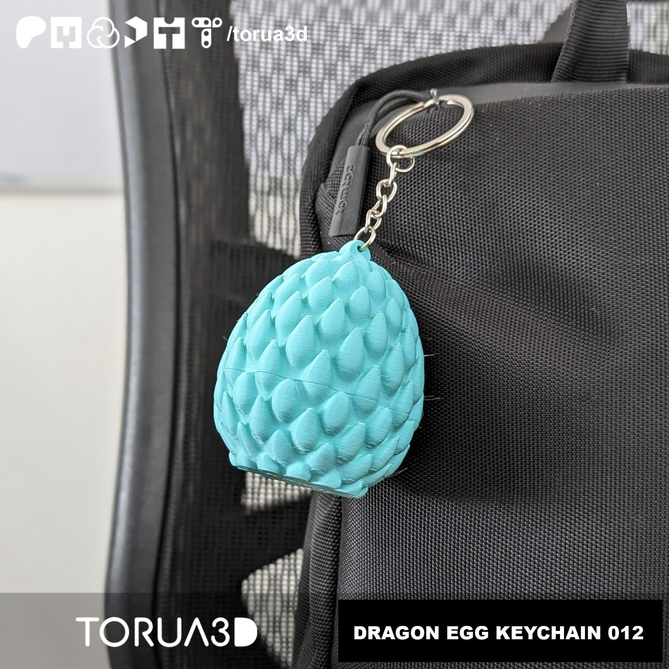 DRAGON EGG KEYCHAIN 012 - Print in place - STL File 3d model