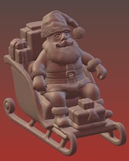 Santa on his sled 3d model