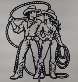 Cowboy Couple 2D Wall Art.3mf 3d model