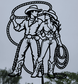 Cowboy Couple 2D Wall Art.3mf 3d model
