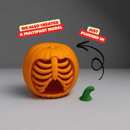 PUMPKIN WITH SPINE - TEALIGHT / HALLOWEEN DECOR / GOTHIC DECOR / HOMEDECOR 3d model