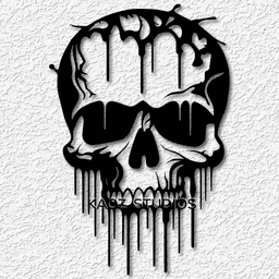 2 versions - dripping skull wall art bringer of death wall decor 3d model