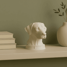 Rhodesian Ridgeback Dog Bust with Nameplate - 3D Printable Pet Memorial Statue 3d model