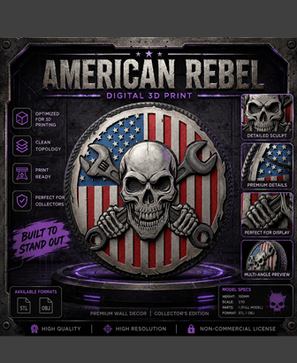 American Flag Mechanic Wall Decor 3d model