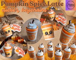 Pumpkin Spice Latte Clicker Keychains 3d model