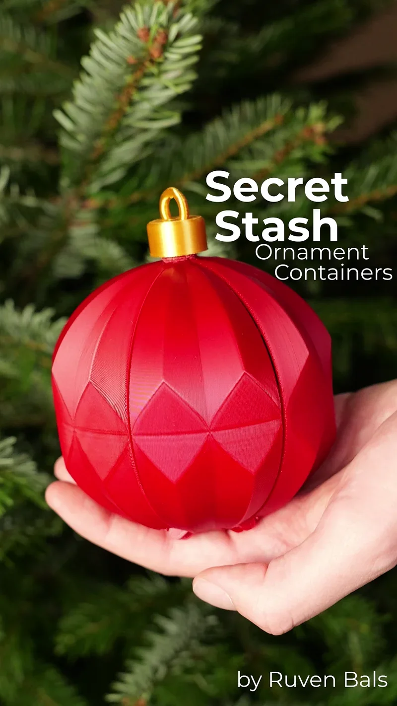 Secret Stash Christmas Tree Ornaments that can hold Gifts 3d model