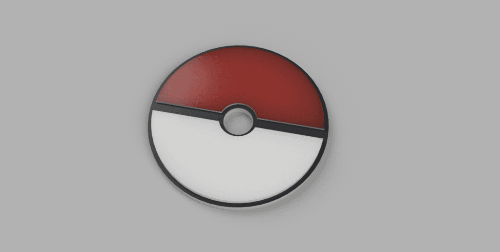 Pokéball 45 RPM record adapter 3d model