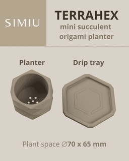 TERRAHEX succulent mini origami planter 3d model