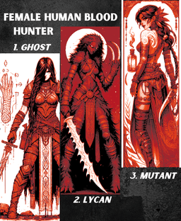 Human Blood Hunter Bookmarks (Male & Female) 3d model