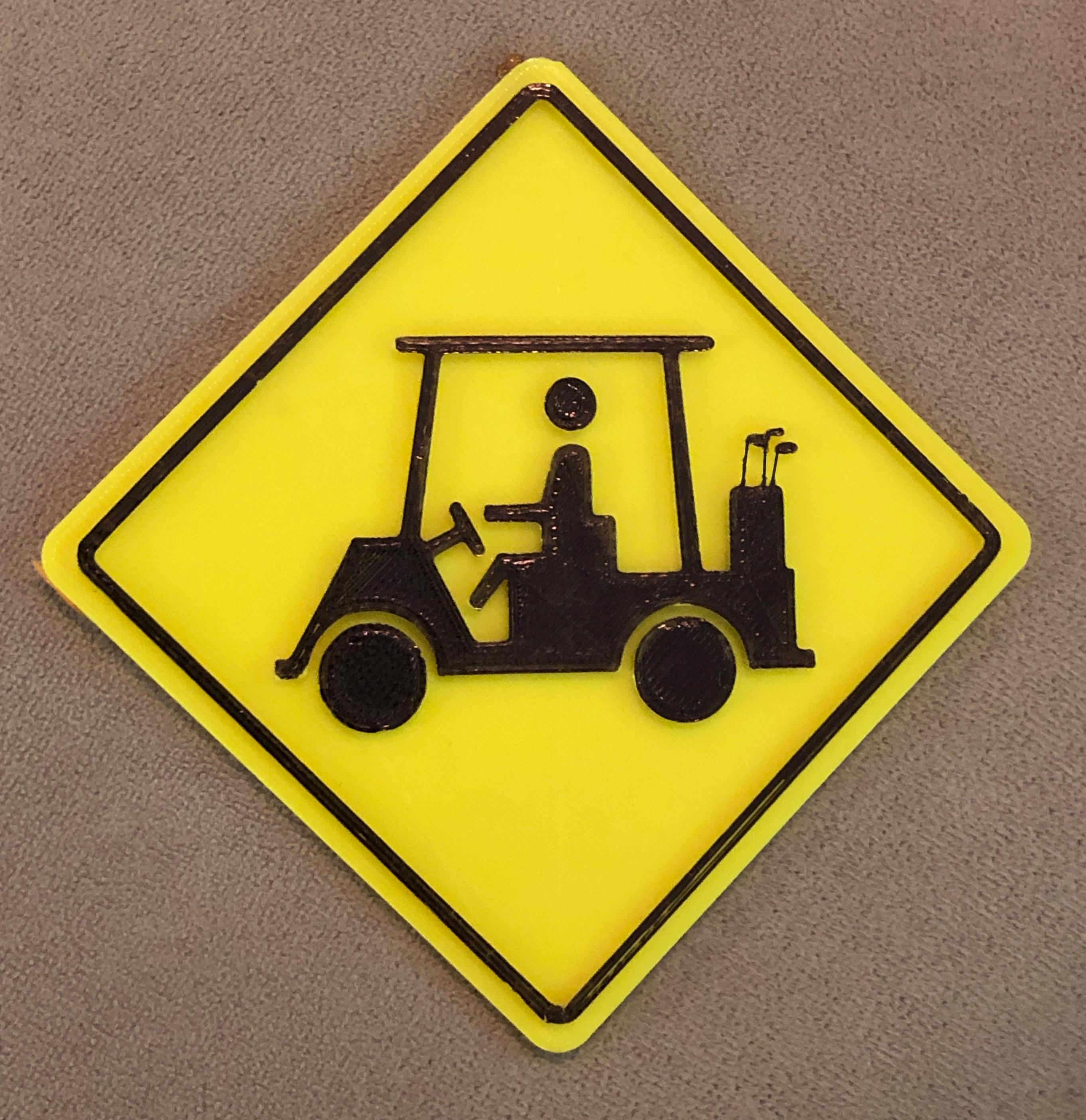 Golf Cart Crossing Sign.stl 3d model