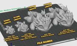 Baby Fire Dragon - Articulated Fantasy Figure - No Supports 3D Print STL/3MF 3d model