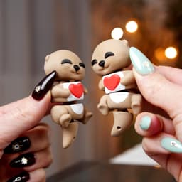 Valentine's Day Flexi Baby Otters 3d model